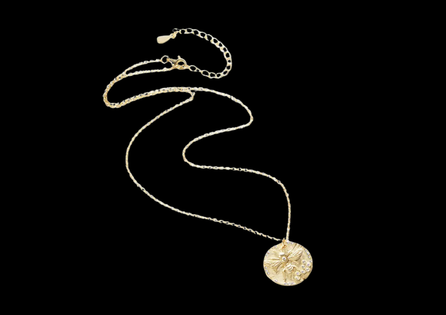 Honeybee Coin Necklace — 18K Gold Vermeil on 925 Sterling | Wild & Nourished Jewellery