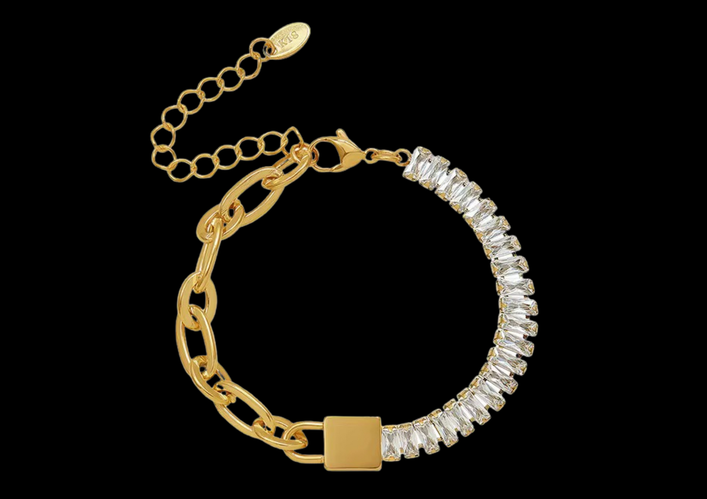 18K Gold-Plated Zircon Lock Chain Bracelet | Wild & Nourished Jewellery