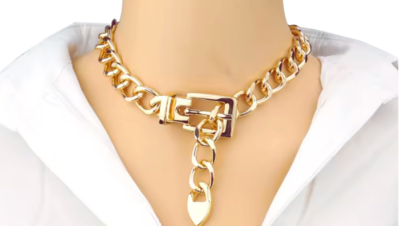 🔗 Chunky Gold Chain Buckle Necklace | Wild & Nourished Jewellery