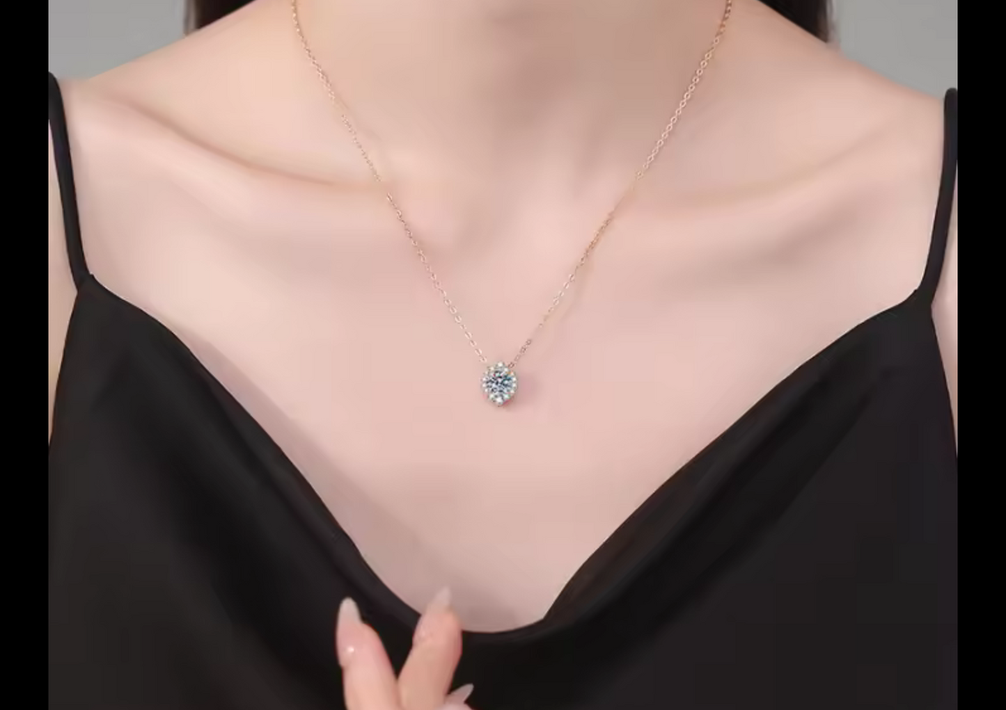 925 sterling silver solitaire zircon pendant on fine chain