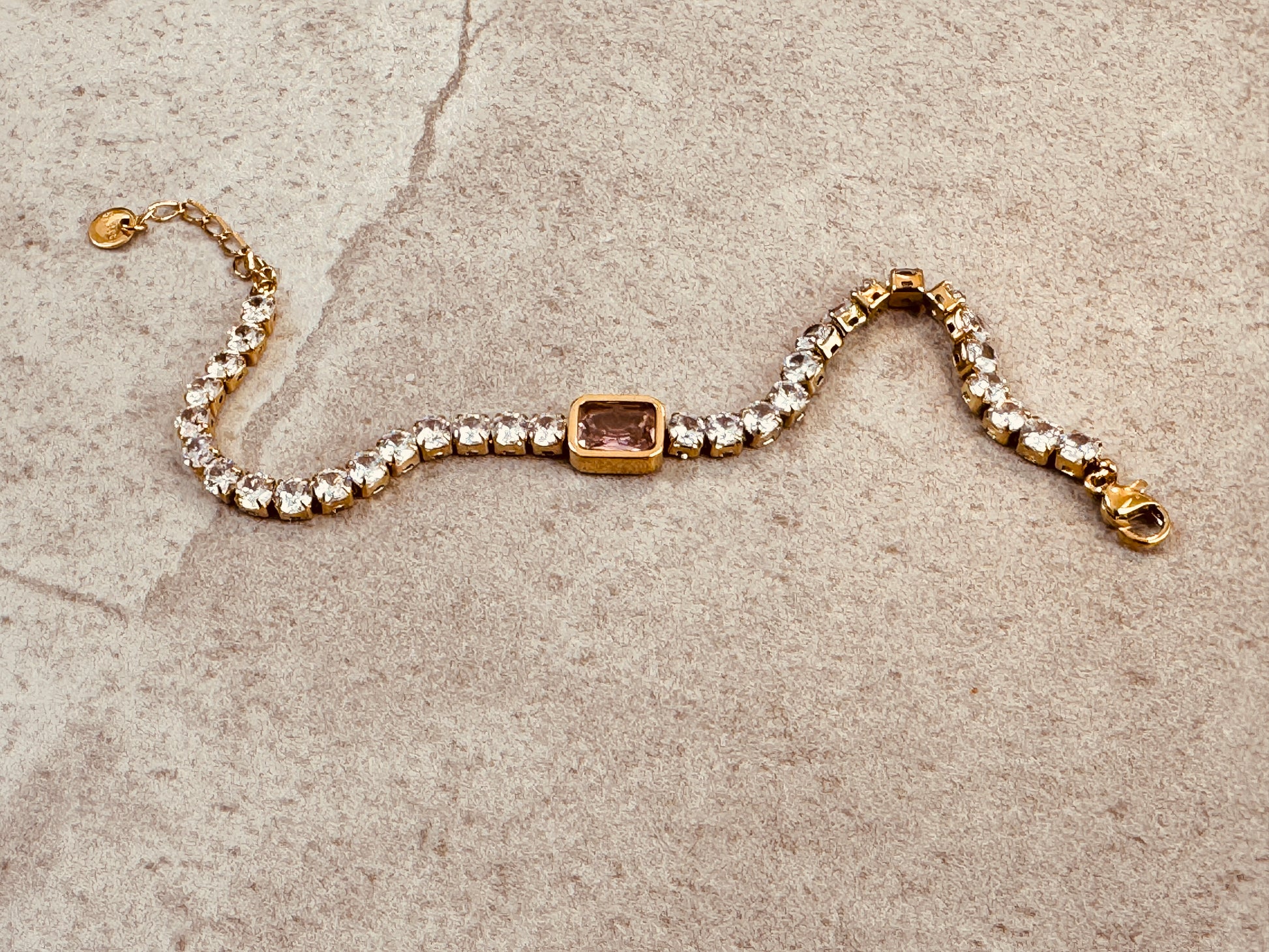 pink zircon tennis bracelet