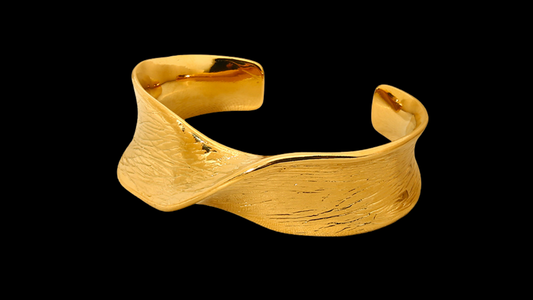 18K Gold-Plated Chunky Twist Open Cuff Bangle | Wild & Nourished Jewellery