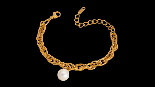 ✨18K Gold-Plated Pearl Chain Bracelet | Wild & Nourished Jewellery