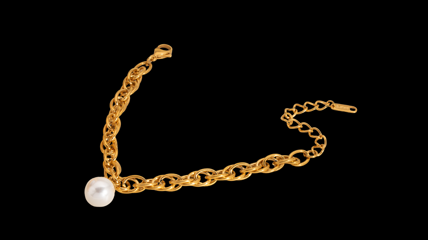 ✨18K Gold-Plated Pearl Chain Bracelet | Wild & Nourished Jewellery