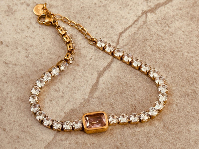 Pink zircon tennis bracelet