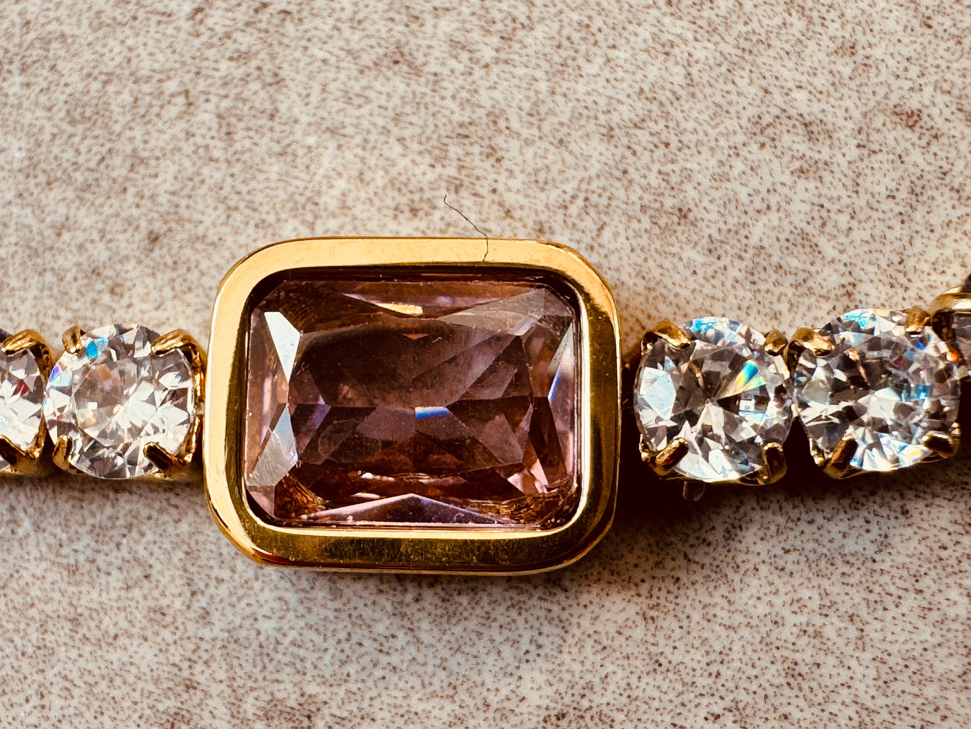 18k gold pink zircon tennis bracelet