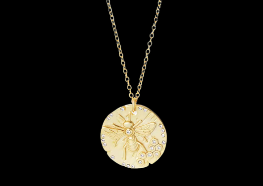 Honeybee Coin Necklace — 18K Gold Vermeil on 925 Sterling | Wild & Nourished Jewellery