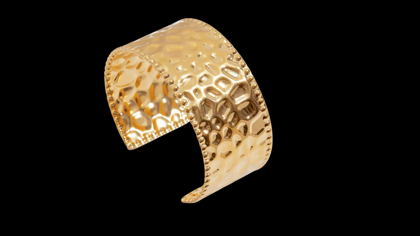 ✨ Gold Hammered Cuff Bangle | Wild & Nourished Jewellery