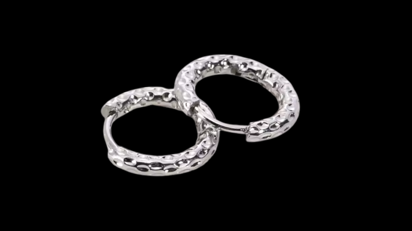18K Silver-Plated Hammered Hoop Earrings | Wild & Nourished Jewellery
