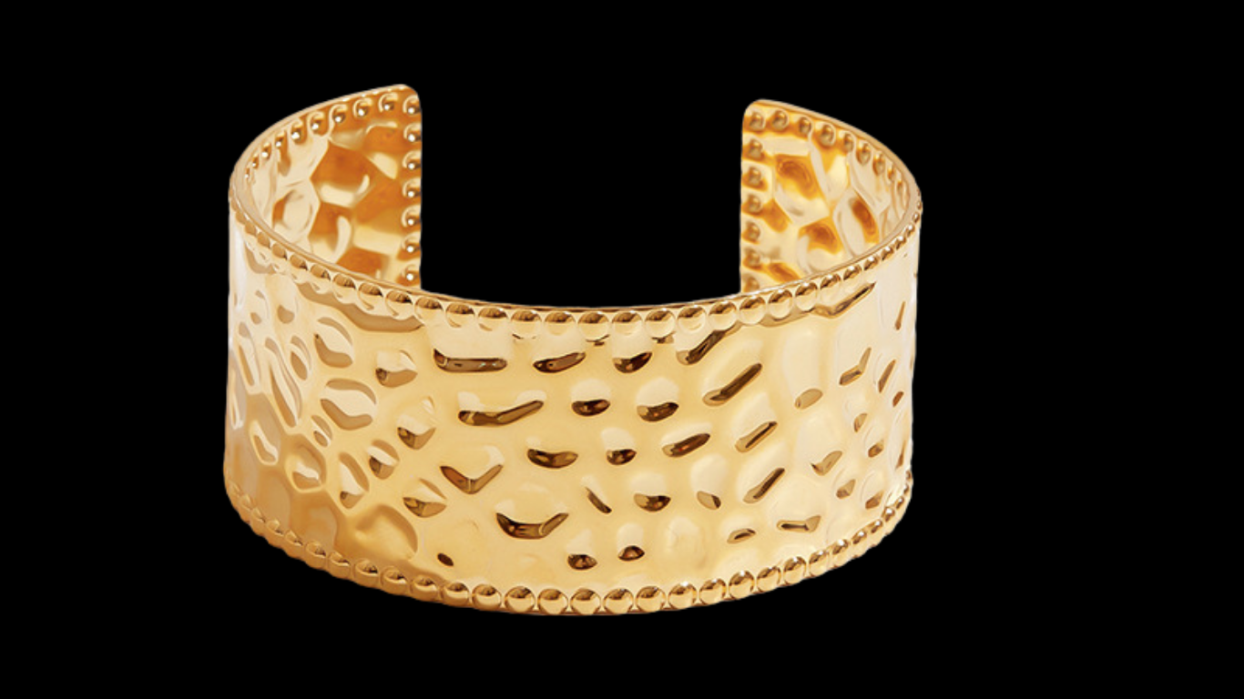 ✨ Gold Hammered Cuff Bangle | Wild & Nourished Jewellery
