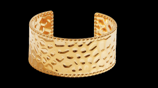 ✨ Gold Hammered Cuff Bangle | Wild & Nourished Jewellery