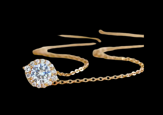 🌹 Rose Gold Moissanite Sparkle Necklace – S925 Sterling Silver | Wild & Nourished Jewellery