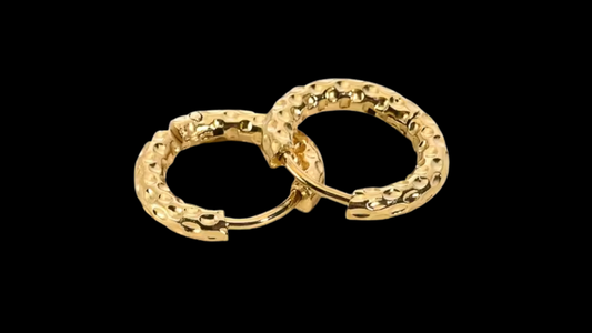 18K Gold-Plated Hammered Hoop Earrings | Wild & Nourished Jewellery