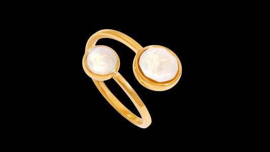 18K Gold-Plated Double Zircon Open Ring | Wild & Nourished Jewellery