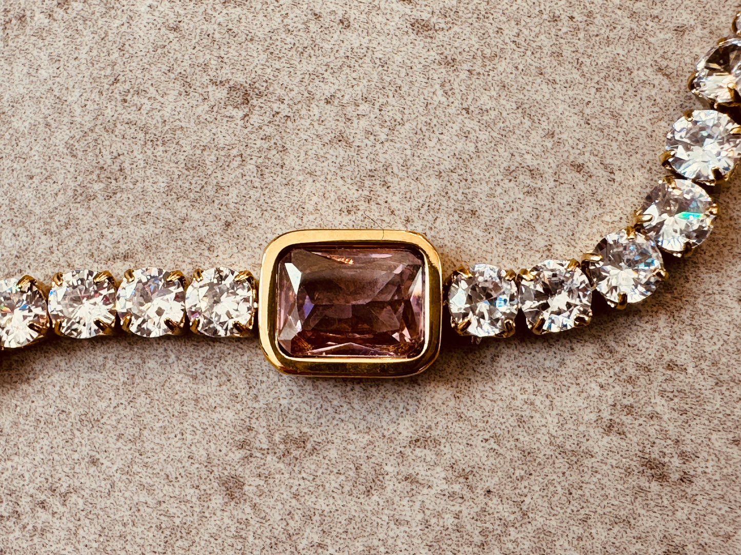 pink zircon tennis bracelet