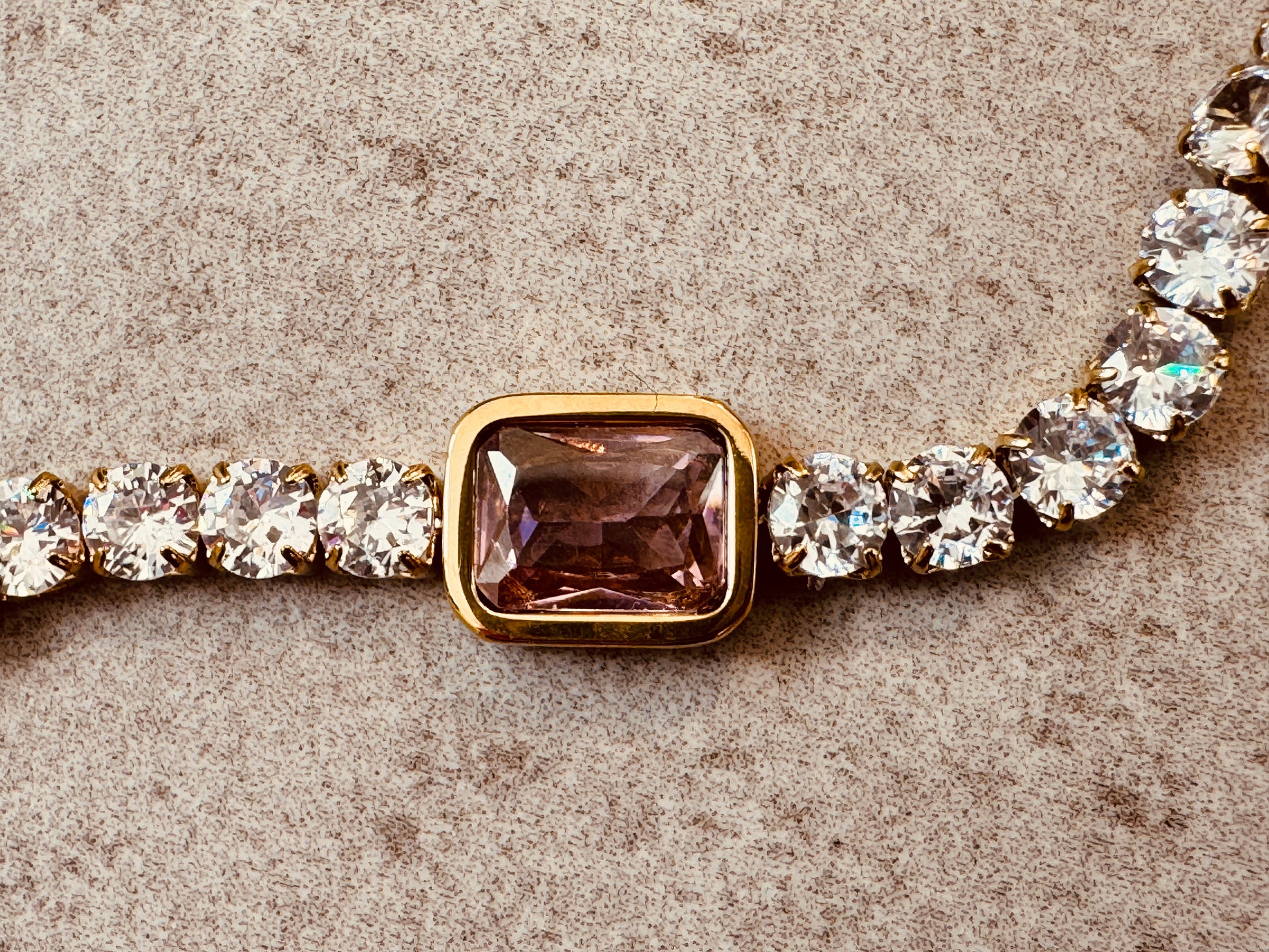 pink zircon tennis bracelet