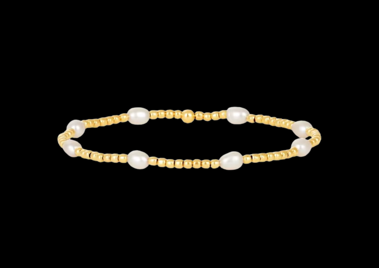 Freshwater Pearl Bracelet Stack (Set of 3) | 18K Gold-Plated Beaded Jewellery | Wild & Nourished Jewellery