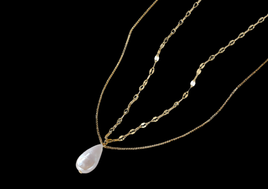 Aurelia Layered Pearl Drop Necklace — 14K Gold Vermeil on 925 Silver | Wild & Nourished Jewellery