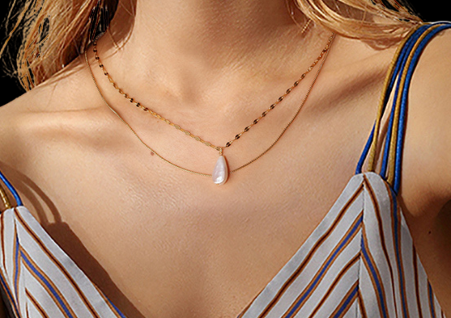 Aurelia Layered Pearl Drop Necklace — 14K Gold Vermeil on 925 Silver | Wild & Nourished Jewellery