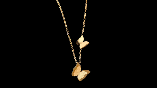 18K Gold-Plated Double Butterfly Pendant Necklace | Wild & Nourished Jewellery