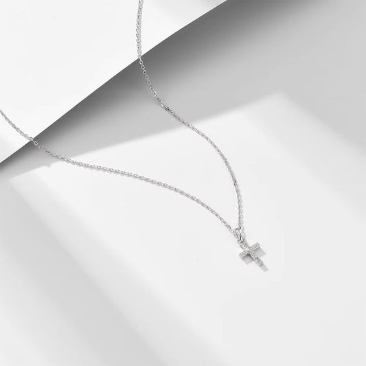 Sterling Silver Zircon Cross Necklace | Wild & Nourished Jewellery