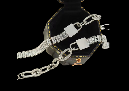 Silver Zircon Lock Chain Bracelet | Wild & Nourished Jewellery