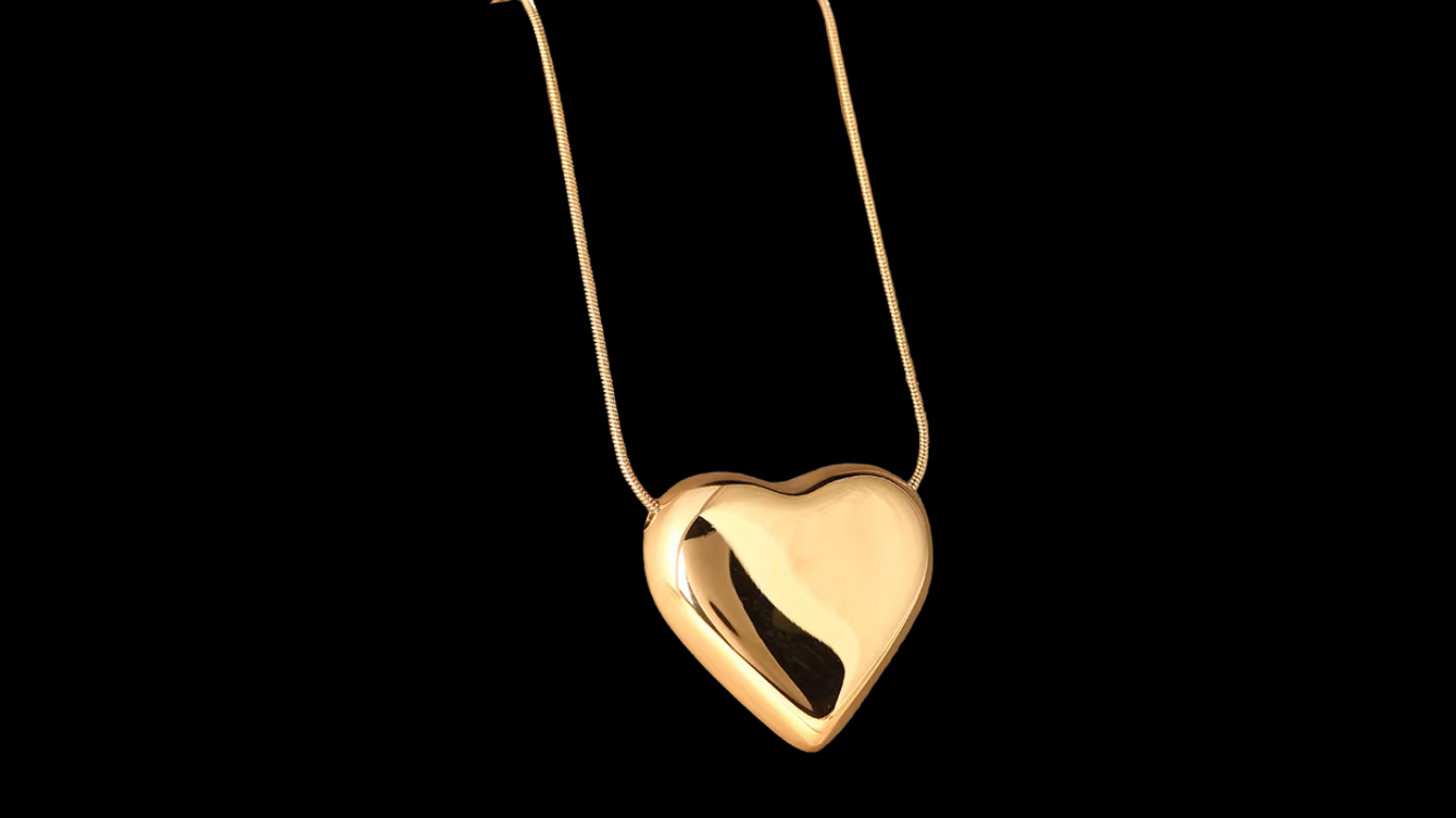 18K Gold-Plated Bold Heart Pendant Necklace | Wild & Nourished Jewellery