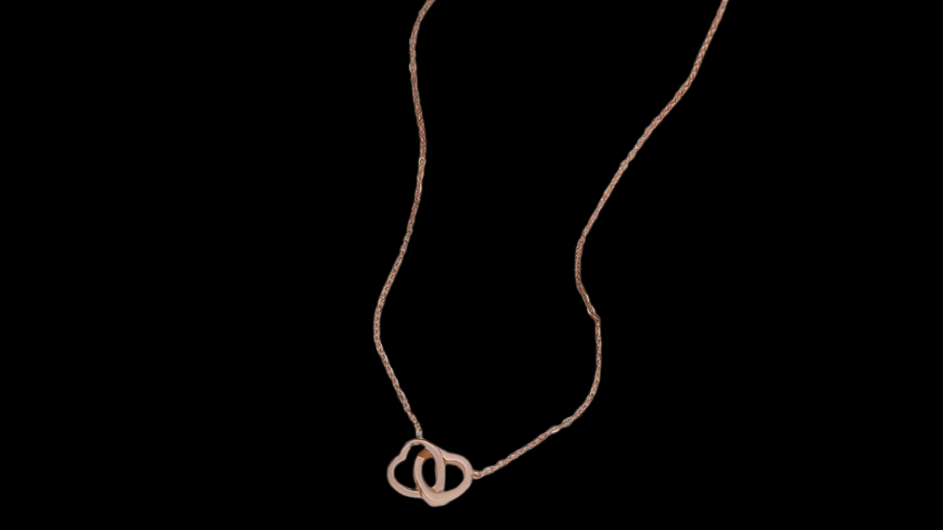 Rose Gold Double Heart Necklace | Wild & Nourished Jewellery