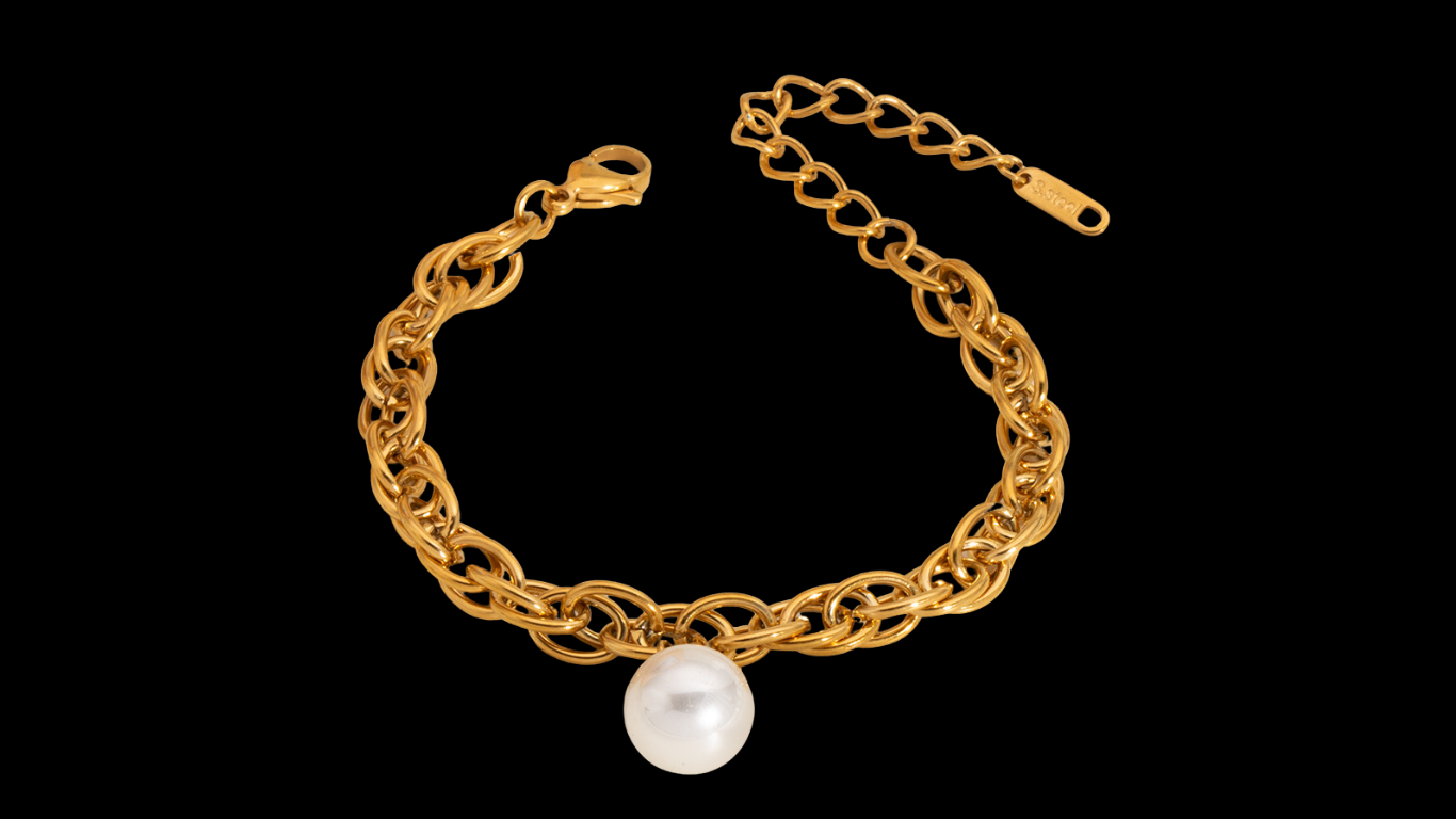 ✨18K Gold-Plated Pearl Chain Bracelet | Wild & Nourished Jewellery