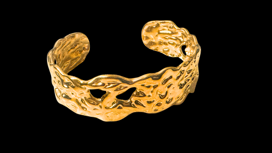 ✨ Gold Hollow Hammered Bangle | Wild & Nourished Jewellery