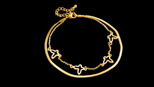 18K Gold-Plated Butterfly Charm Anklet | Wild & Nourished Jewellery