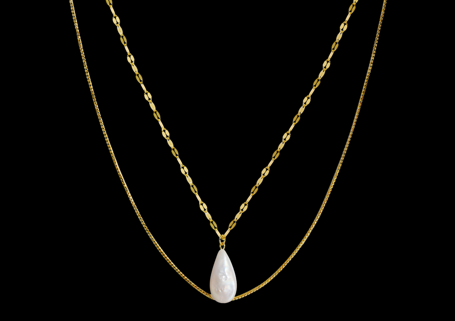 Aurelia Layered Pearl Drop Necklace — 14K Gold Vermeil on 925 Silver | Wild & Nourished Jewellery