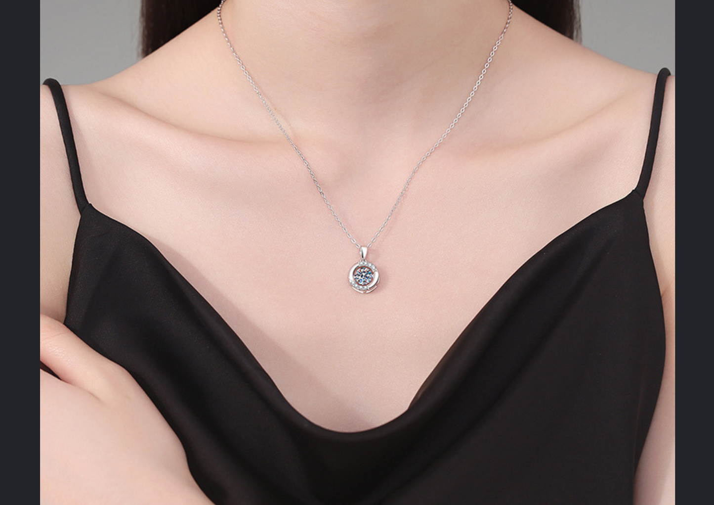 925 Sterling Silver 1-Carat D Color VVS1 Moissanite Pendant Necklace | Wild & Nourished Jewellery