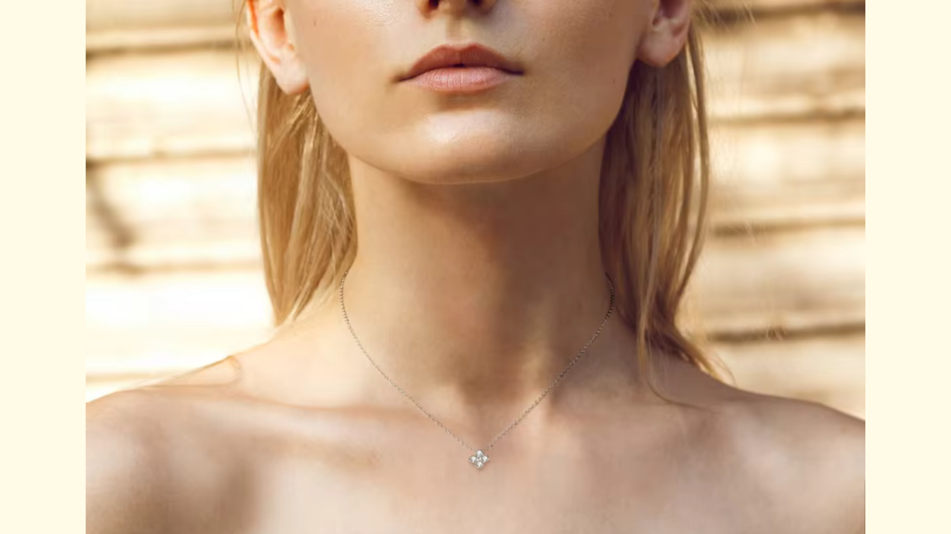 18K Gold-Plated Moissanite Clover Necklace | Wild & Nourished Jewellery