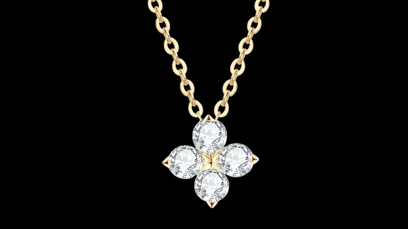 18K Gold-Plated Moissanite Clover Necklace | Wild & Nourished Jewellery