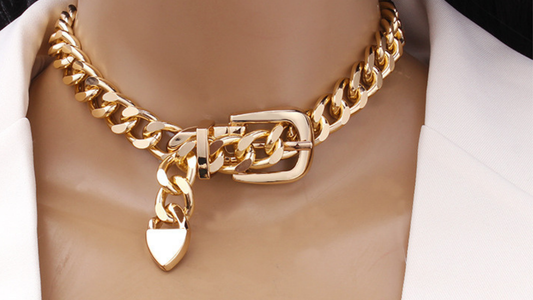 🔗 Chunky Gold Chain Buckle Necklace | Wild & Nourished Jewellery
