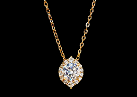 🌹 Rose Gold Moissanite Sparkle Necklace – S925 Sterling Silver | Wild & Nourished Jewellery