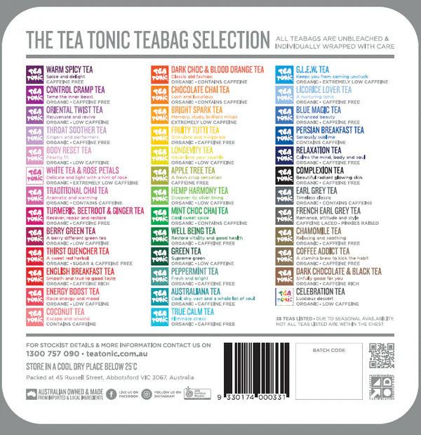 Mini Tea Chest - Gourmet Tin - 1 Teabag of Complete Tea Range